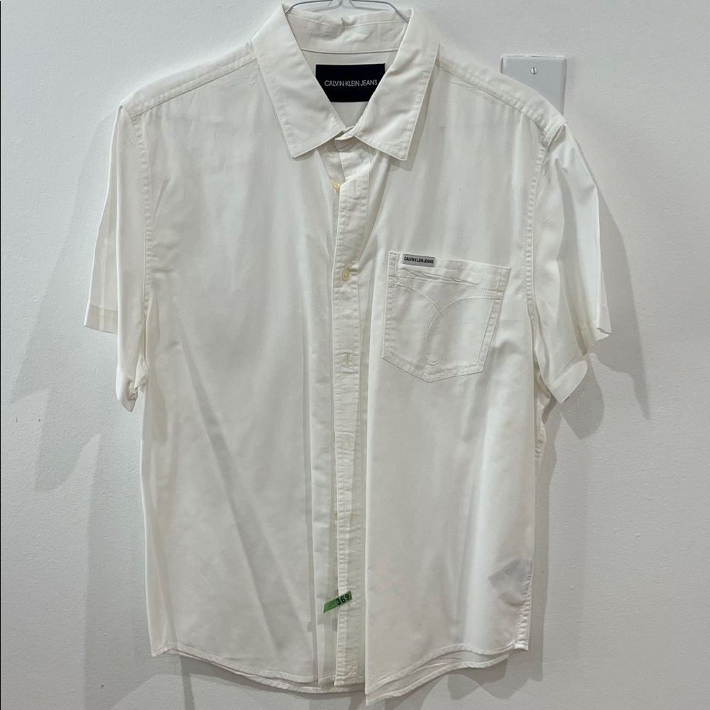 Calvin Klein Jeans White Short-Sleeve Button Down Shirt